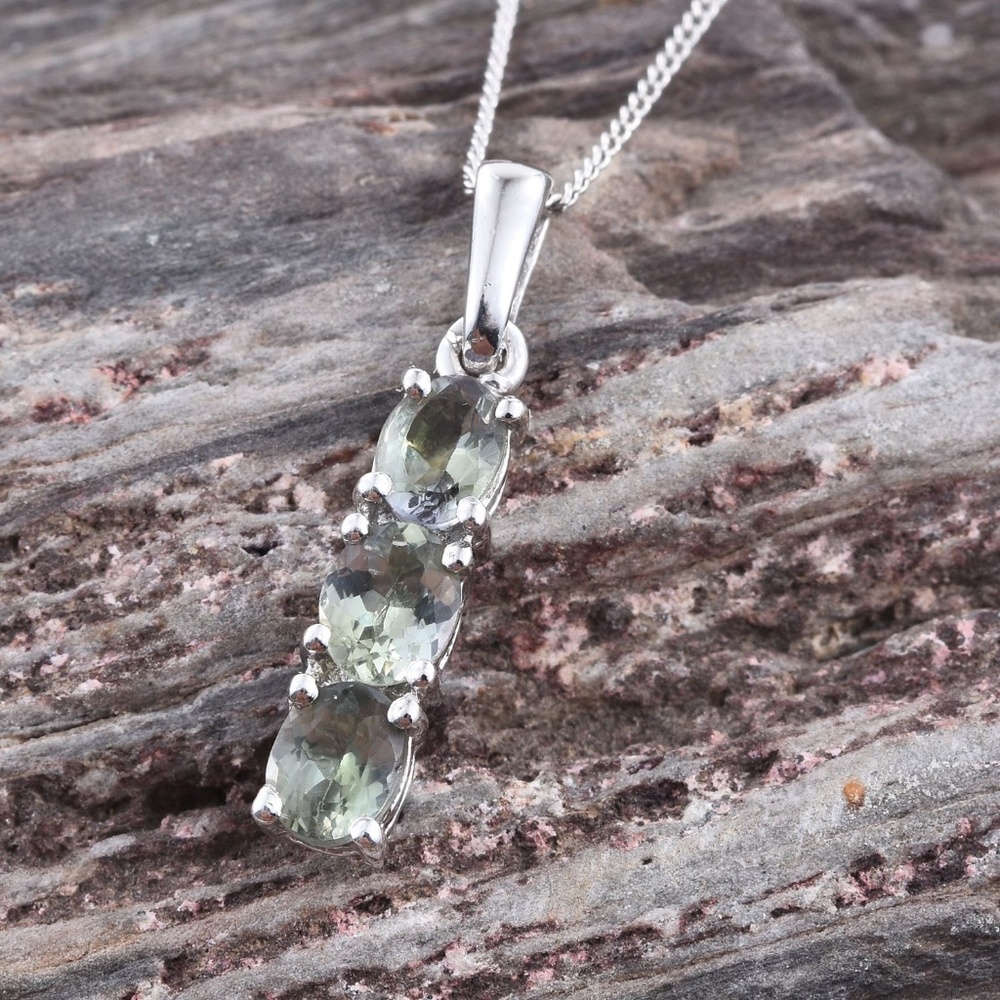 NEW Green Tanzanite Sterling Silver 925 Pendant